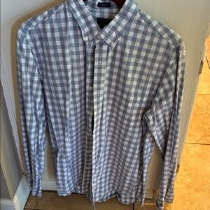 J. Crew Blue and White Plaid Button-Down Shirt